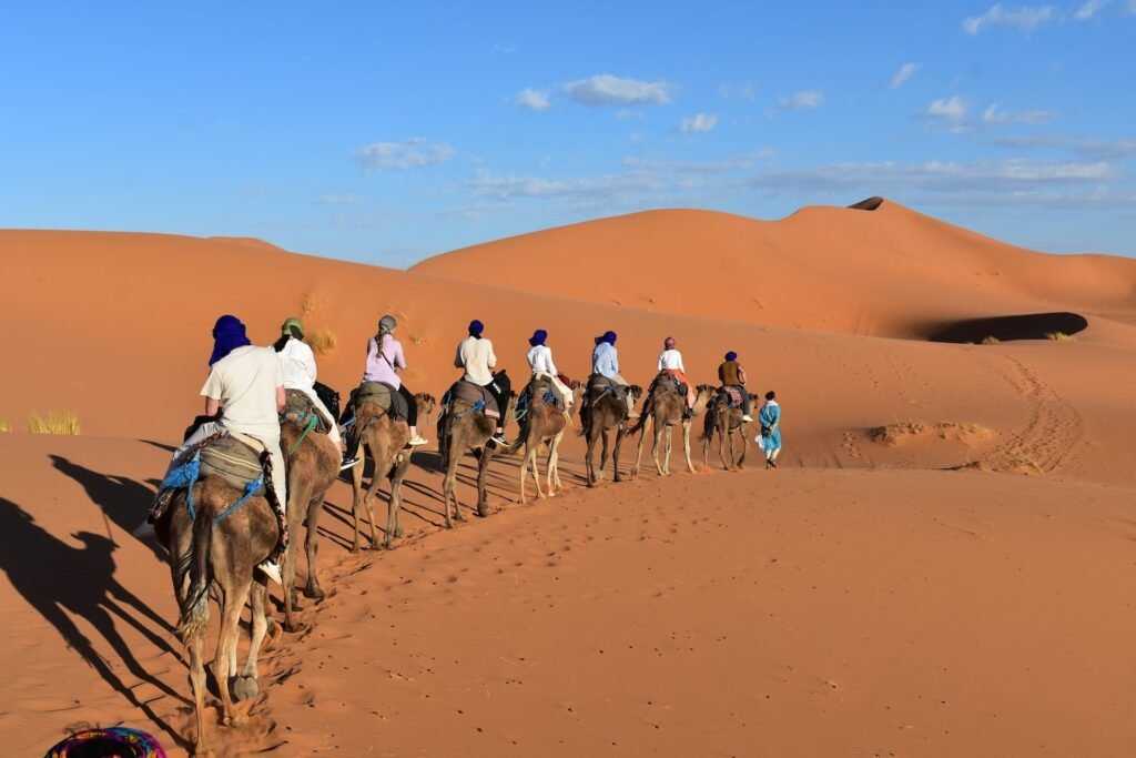 overnight in sahara desert & camel rides and sunset 