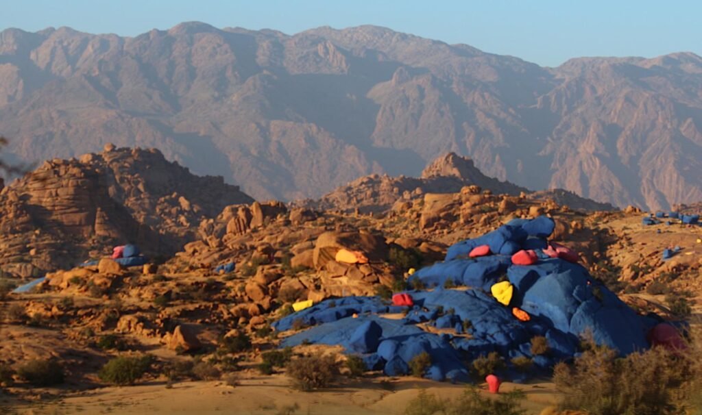 painted rocks tafraoute anti atlas morocco